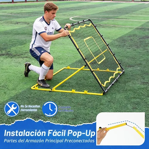 Vista 8 de 4-Angle Soccer Rebounder Net Portable Goal Rebound