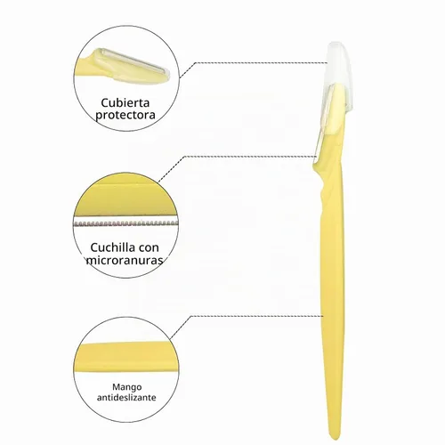 Vista 3 de Maquinilla de afeitar de cejas para mujer, 4 piezas de afeitar Dermaplane para mujer, multiusos, moldeador de pelo facial