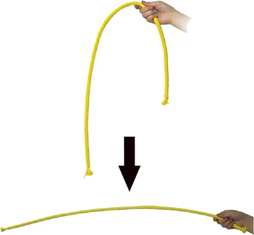 Vista 4 de sumrica Cuerda flexible rígida (3 piezas, amarillo), cuerda rígida, truco de magia, truco de primer plano de escenario de comedia, accesorios