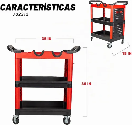 Vista 2 de Maxshine Carrito de Detallado Premium de Servicio Pesado - Carrito de Detallado de Automóviles, Carrito de Detallado para Detallado Automotriz