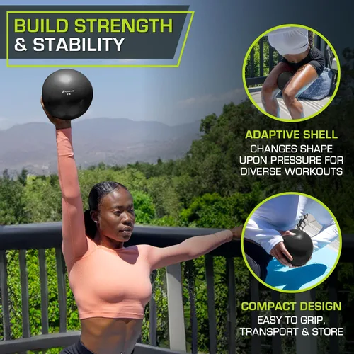 Vista 4 de ProsourceFit Pelotas de ejercicio de tonificación ponderada para pilates, yoga, entrenamiento de fuerza y terapia física, 2 libras a 8 libras