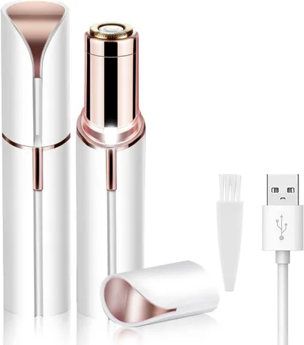 Vista 8 de LAIKME Depilación facial para mujeres, mini removedor de pelo, afeitadora eléctrica portátil para labios, barbilla, axila, melocotón fuzz, dedos