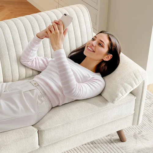 Vista 4 de Sofá Loveseat de 64.5", Sofá Loveseat de Chenilla para Sala de Estar, Asiento Profundo de 23.2" Love Seat con Brazos Acolchados, Cómodos Sofás
