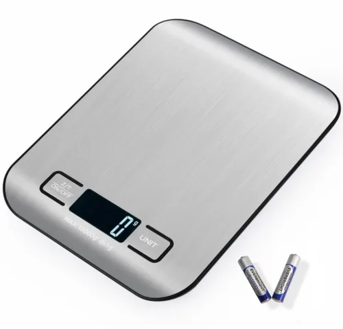 Vista 7 de Báscula digital de cocina, báscula de alimentos en gramos y onzas, precisión de 0.04 oz para cocinar, hornear y preparar comidas, acero inoxidable