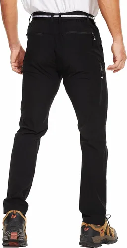 Vista 2 de Pantalones de senderismo para hombre, pantalones de viaje de secado rápido, pantalones de trabajo elásticos, pantalones ligeros para exteriores