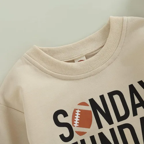 Vista 4 de MERSARIPHY Sudadera de fútbol para bebé traje de manga larga con letras divertidas para otoño e invierno