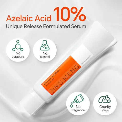 Vista 6 de Crema de suero de ácido azelaico al 10%, tratamiento para el acné y rosácea, minimiza los poros, manchas oscuras manchan las manchas, ácido azelaico