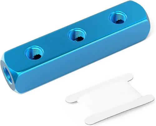 Vista 17 de TAILONZ PNEUMATIC Bloque de aluminio de derivación de 2 vías plateado, distribuidor de aire de distribución de aire de conducto neumático