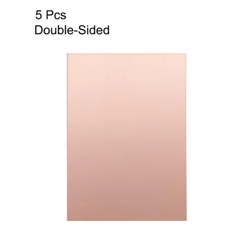 Vista 2 de Uxcell 5 piezas 70x50mm Placa de circuito PCB de doble cara con revestimiento de cobre laminado FR4 de 1mm de grosor para prototipos DIY