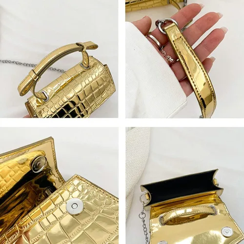 Vista 6 de Bolsos cruzados, bolso plateado, bolsos de noche Y2K, bolsa de mano para mujer, bolsos de mano para mujer, bolsos hobo, bolsos de hombro, carteras