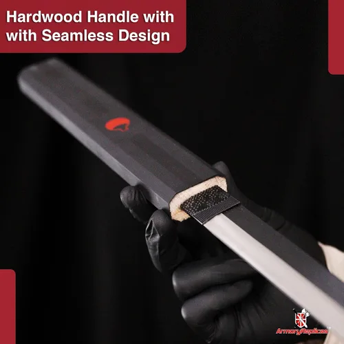 Vista 6 de Espada Ninja de corte de hierba Sasuke fabricada a mano Replica de espada Straitblade coleccionable de acero al carbono