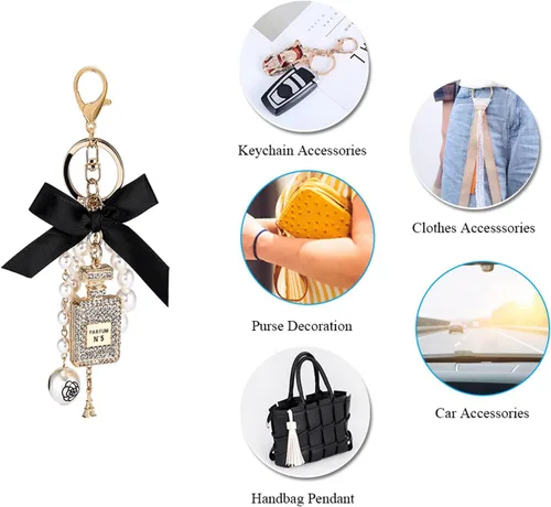 Vista 5 de WEPROSOFS Cute Keychains for Women, Key Chains for Car Keys, Keychain Accessories for Car Accessories Handbag Decorations