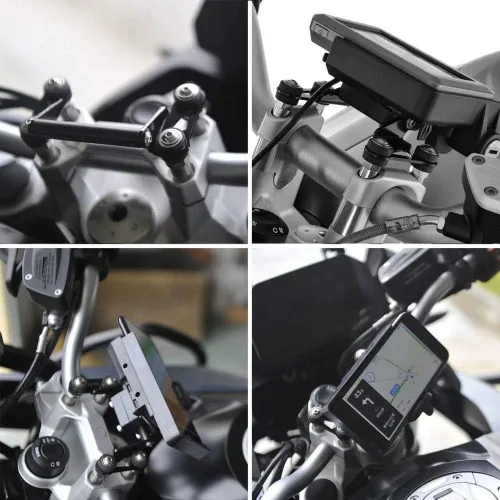 Vista 5 de Funda y molduras para manillar de teléfono móvil Soporte de navegación USB para BMW F750GS F750GS F800GS F700GS R1200RS R1200R 0.472 in Accesorios