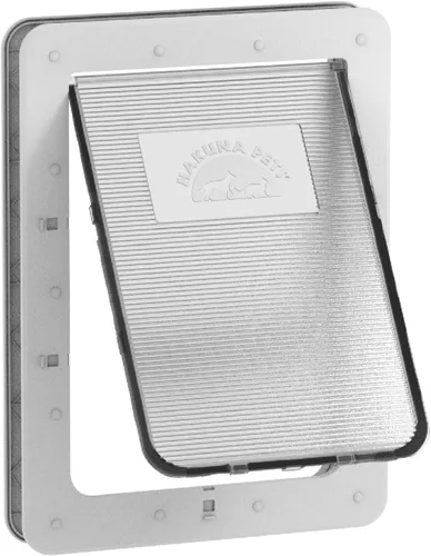 Vista 9 de Hakuna Pets Puerta súper resistente para mascotas, gatos y perros con panel de bloqueo de 2 vías para pantallas, puertas, paredes y vidrio de hasta