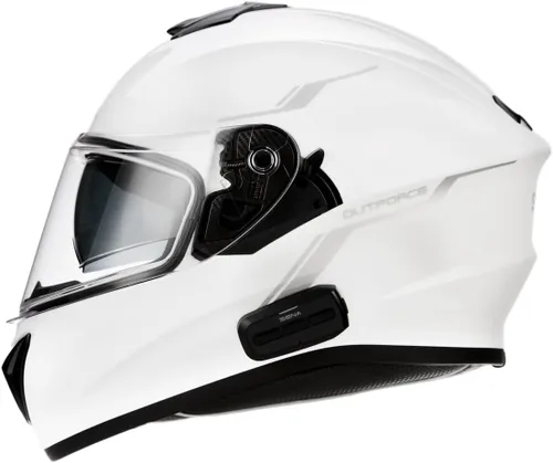 Vista 3 de Sena OutForce - Casco inteligente de cara completa (blanco brillante, pequeño) (OUTFORCE-GW00S) - SP85