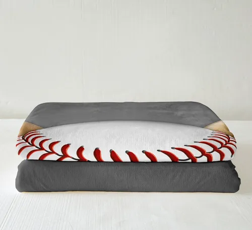 Vista 3 de Erosebridal Manta de béisbol impresa en 3D, manta de forro polar con diseño de bate de béisbol para niños, adolescentes y adultos, regalo