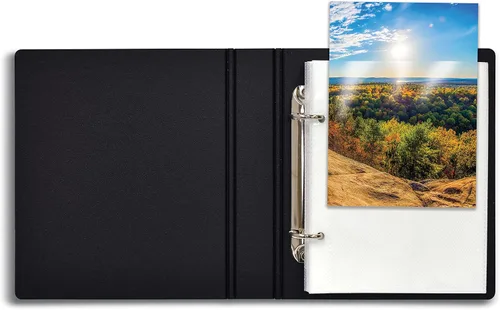 Vista 5 de Better Office Products Álbum de fotos para fotos de 4 x 6 pulgadas, mini carpeta de fotos de tapa dura de 2 anillas, capacidad para 36 fotos de 4 x