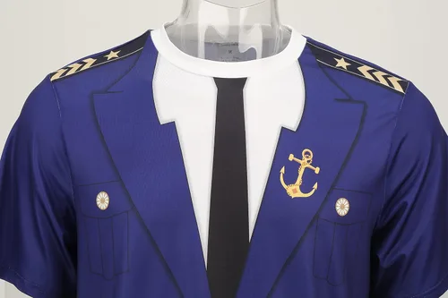 Vista 3 de Colorful House Mens Sailor Boat Captain T-Shirt Nautical Cruise Themed Yacht Rock Parties Costume