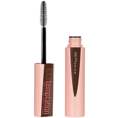 Vista 8 de Máscara de pestañas lavable de Maybelline Total Temptation. Negro más negro. 0.27 oz oz., lavable