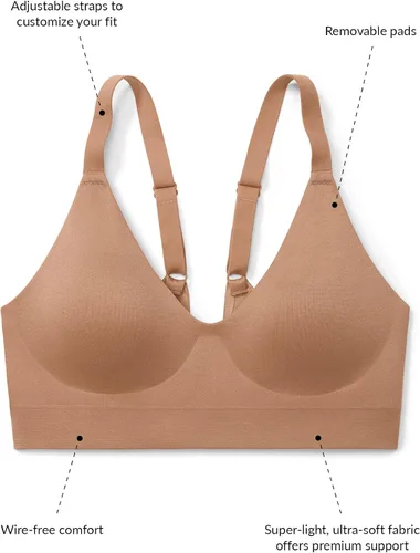 Vista 4 de True & Co Women's Soft Form V Neck Adjustable Strap Bra Bronzed