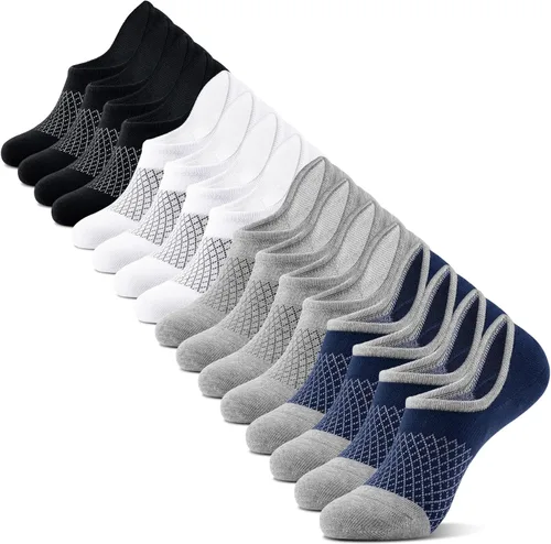 Vista 17 de IDEGG - Calcetines invisibles para hombre de corte bajo, calcetines cortos de tobillo para hombres, calcetines deportivos casuales con agarre A-8