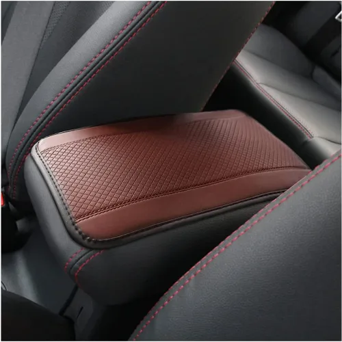 Vista 16 de Moly Magnolia Cojín Acolchado para Consola Central de Automóvil, Cubierta Protectora Universal de Cuero Impermeable para Caja de Asiento de Beige
