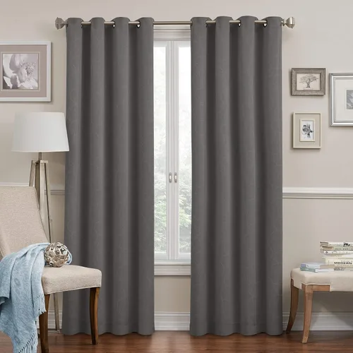 Vista 7 de Eclipse - Cortinas aislantes para oscurecimiento de ventanas con ojales para dormitorio o sala de estar redonda Azul marino