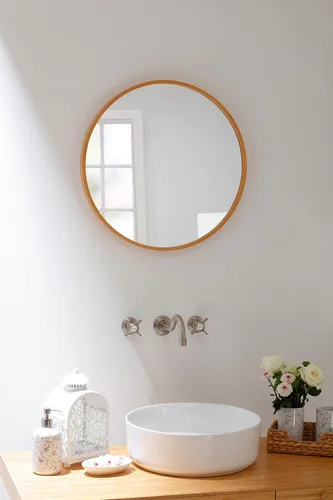 Vista 5 de SITGES Grifo de pared, grifo de pared de lavabo de baño de dos manijas con válvula áspera incluida, níquel cepillado