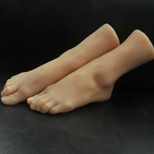 Vista 8 de 1 par de silicona Lifesize femenino maniquí exhibición pie joyería sandalia zapato calcetín exhibición arte boceto con uñas