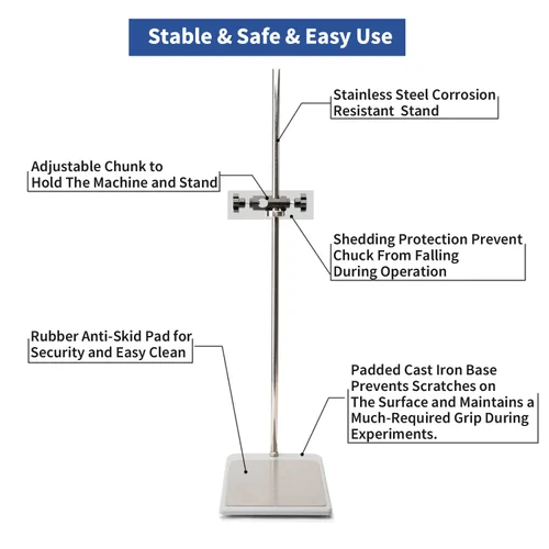Vista 4 de ONiLAB 18900258 Soporte de placa universal con varilla de soporte y abrazadera para agitador superior