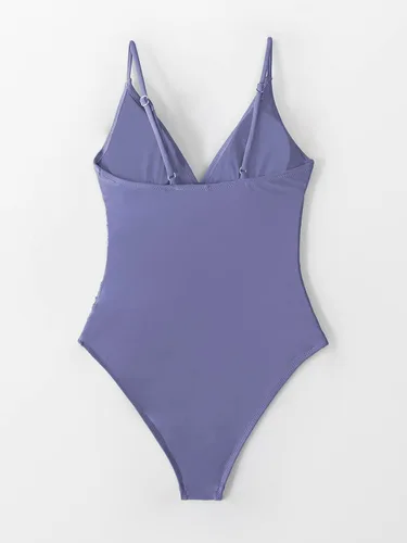 Vista 5 de CUPSHE - Traje de baño de una pieza para mujer, con control de abdomen y cuello en V