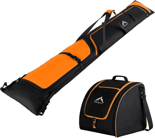 Vista 7 de GoHimal Ski Bag & Boot Bag Combo, Padded Ski Carrier Fits Skis Up to 200CM, Fits Boots Up to US13, Safety Reinforced, Water-Resistant, Ski Travel