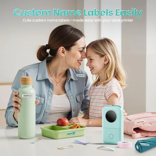 Vista 2 de Phomemo D30 - Etiquetadora con cinta, Bluetooth, portátil, pequeña, para teléfono inteligente, múltiples plantillas, icono de fuentes, fácil