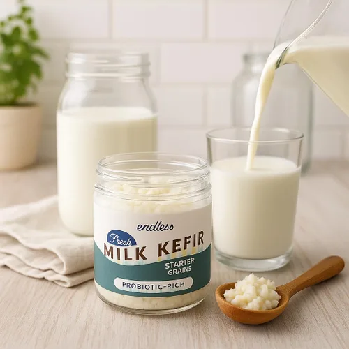 Vista 2 de Cultures for Health Granos de Kéfir de Leche ENDLESS Cultivo Iniciador Vivo Haz Kéfir Ácido y Probiótico en 12–24 Horas Iniciador de Kéfir
