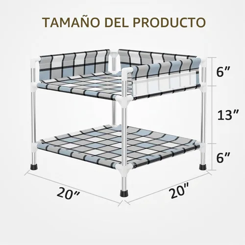 Vista 6 de Litera para Perros con Ventana de Cabecera - Cama Doble Elevada para Perros y Humanos con Barandilla de 2 Capas, Percha de Ventana para Perros, Cuna