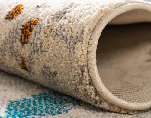 Vista 7 de Unique Loom Estrella Collection - Alfombra redonda abstracta moderna color crema (8' 0 x 8' 0)