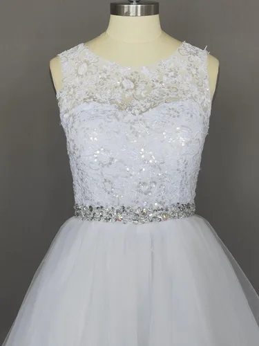 Vista 2 de Vestido corto de tul acampanado para fiesta de graduación, para mujer