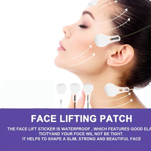 Vista 4 de Teetown Cinta de estiramiento facial, 40 unidades de cinta facial invisible ultrafina con cuerdas de elevación elásticas, tensar la piel y ocultar