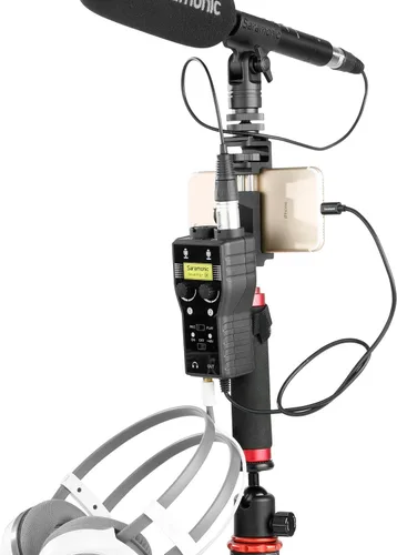Vista 8 de Preamplificador de micrófono Lightning compatible con iPhone 11 X 8 7 6 Vlog, Saramonic 2 canales Lightning Mic XLR e interfaz de guitarra de 0.248