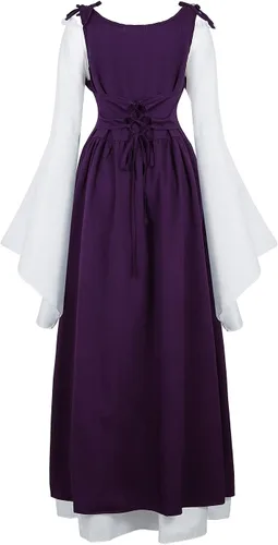Vista 3 de Zhitunemi Renaissance Costumes for Women Dress Fairy Gothic Gown Chemise Peasant Dress Medieval Costume
