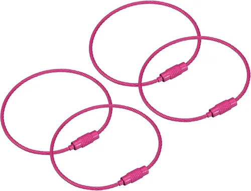 Vista 22 de uxcell Llaveros de cable, llaveros de alambre para cordones, llaveros
