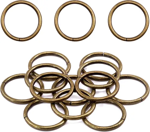 Vista 14 de Swpeet 60 anillos de metal multiusos de bronce resistentes de 3/2 pulgadas a 1.496 in para bolsas de hardware, anillos de mano, accesorios