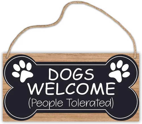 Vista 9 de Placa de pared con texto en inglés "A Spoiled Dog Lives Here", decoración de casa de campo para patio, casa de perro, entrada, pasillo, A29