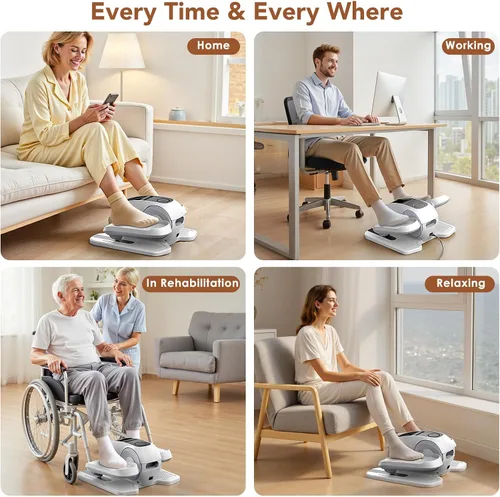 Vista 4 de Under Desk Elliptical Exercise Machine, Elliptical Leg Exerciser as Seen on TV, 12 Speeds Leg Exerciser While Sitting for Seniors, Electric Seated