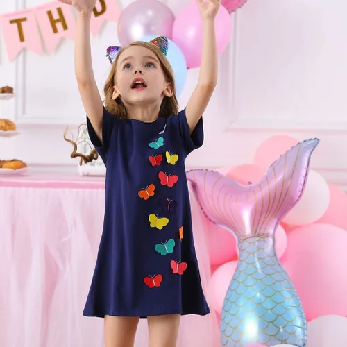 Vista 7 de VIKITA 2020 - Vestidos de verano para niña de manga corta 3-8 años