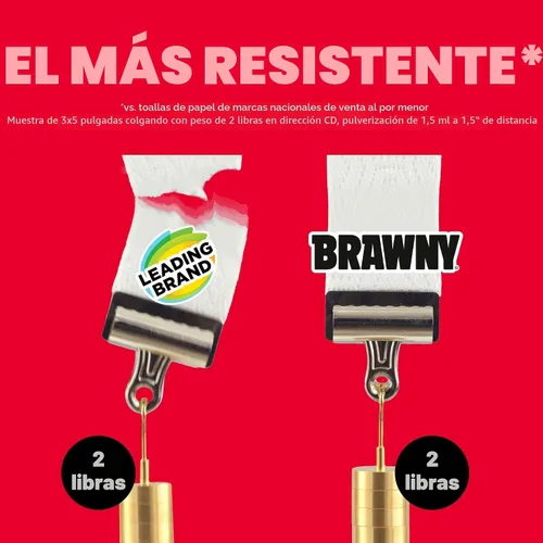 Vista 3 de Brawny Tear-A-Square Toallas de Papel de 3 Capas, 6 Rollos Dobles = 12 Rollos Regulares (3 Paquetes de 2)