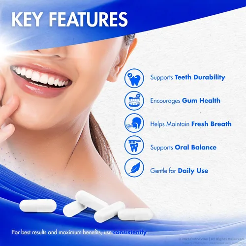 Vista 4 de OralBliss (2 unidades) - Fórmula de felicidad oral prémium para aliento fresco, apoyo de dientes y encías, y bienestar bucal, píldoras limpias