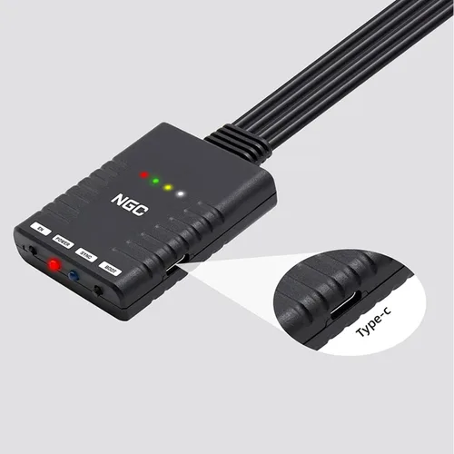 Vista 6 de Adaptador de controlador inalámbrico para Gamecube, profesional para convertidor de mango GC para Wii para Switch Pro para PS5 para PS4 para Xbox