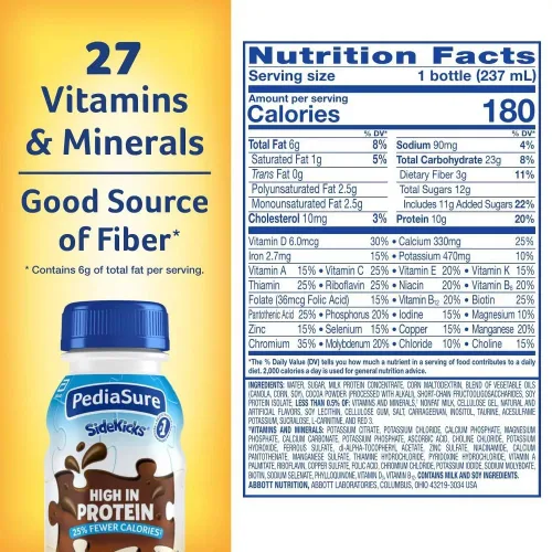 Vista 5 de PediaSure SideKicks Chocolate alto en proteínas (paquete de 2)