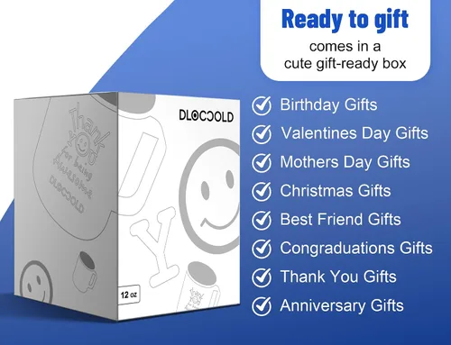 Vista 5 de DLOCCOLD Regalos de agradecimiento para hombres por ser impresionante taza para compañeros de trabajo, día de cumpleaños para mujeres
